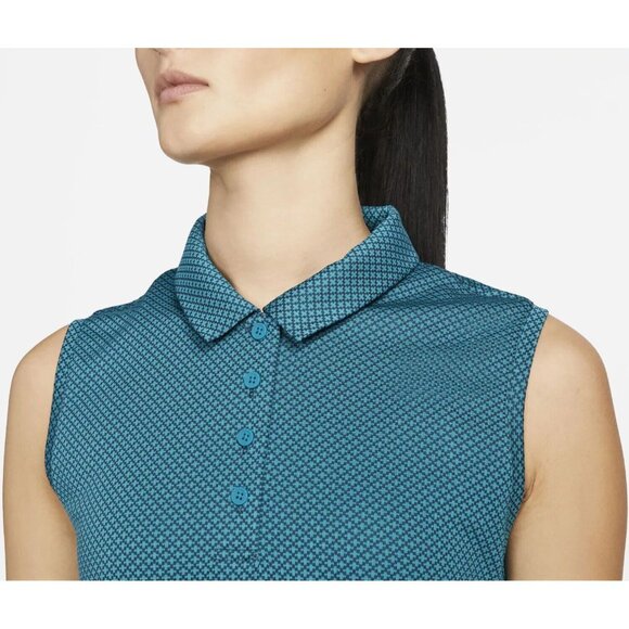 Nike Womens Dri-FIT Golf Tank Top DH2323-367 Teal Blue Green Black Size M Medium - Picture 4 of 4